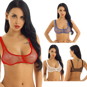 Women's Sheer Bra Top / U-Neckline Exotic Crop Top / Female Sexy Outfits - EVE's SECRETS